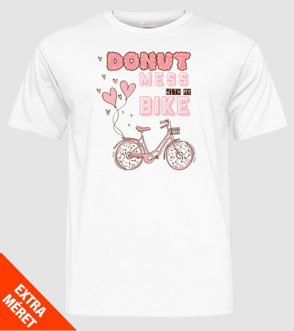 Donut mess with my bike model alb pe tricou