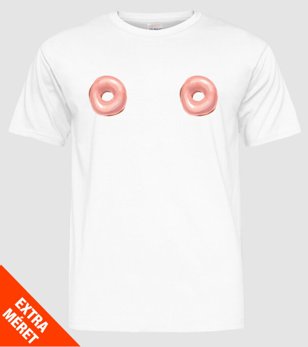 Donut titties model alb pe tricou