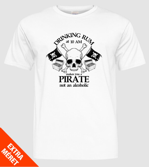 Drinking rum model alb pe tricou