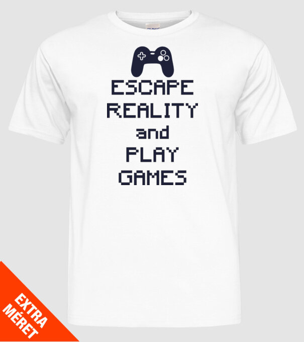 Escape reality model alb pe tricou