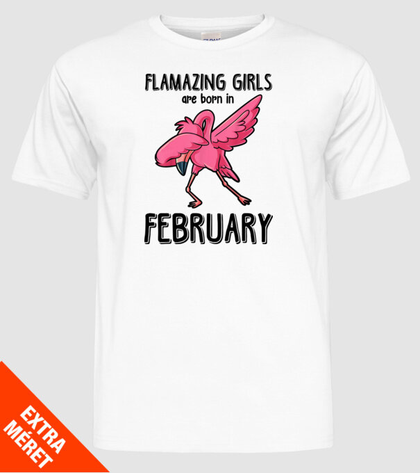Flamazing girls are born in february black model alb pe tricou