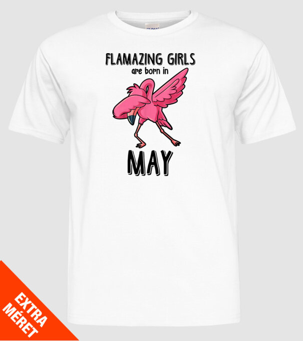 Flamazing girls are born in may black model alb pe tricou