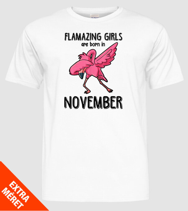 Flamazing girls are born in november black model alb pe tricou