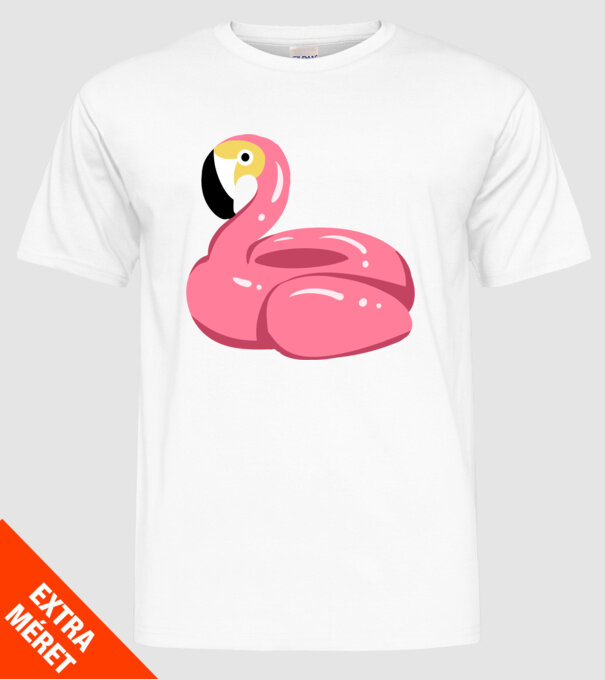 Flamingo colac de înot model alb pe tricou