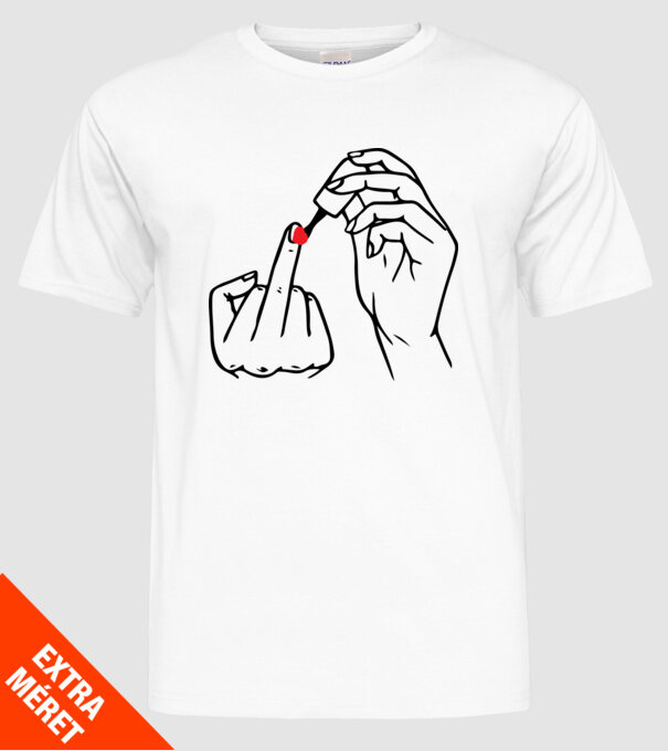 Nail polish Fuck U model alb pe tricou