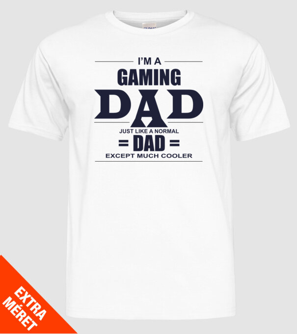 Gaming dad model alb pe tricou