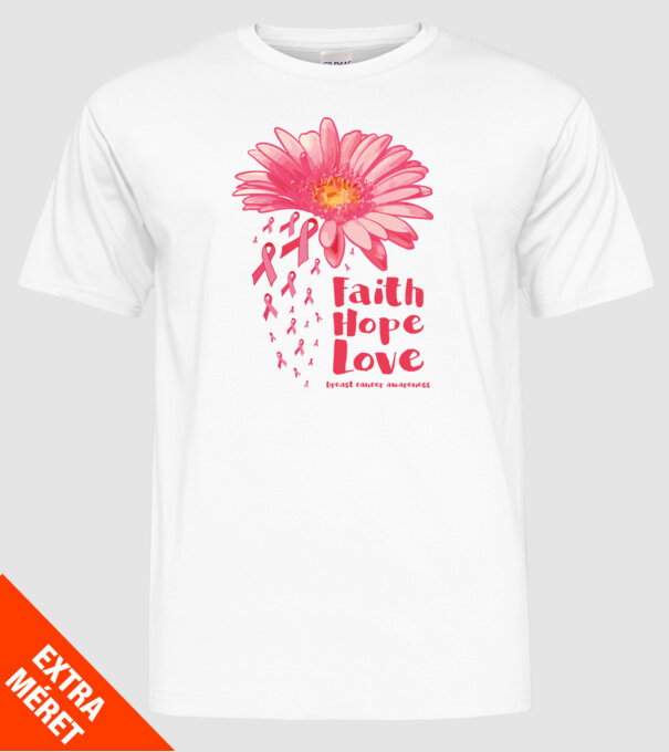 Gerbera faith hope love model alb pe tricou