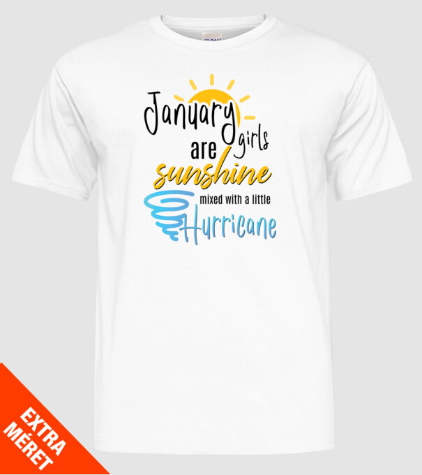 January Girls are Sunshine mixed with a little Hurricane model alb pe tricou