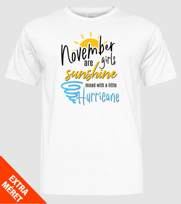 November Girls are Sunshine mixed with a little Hurricane model alb pe tricou