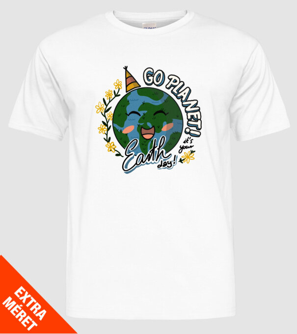 Go planet model alb pe tricou