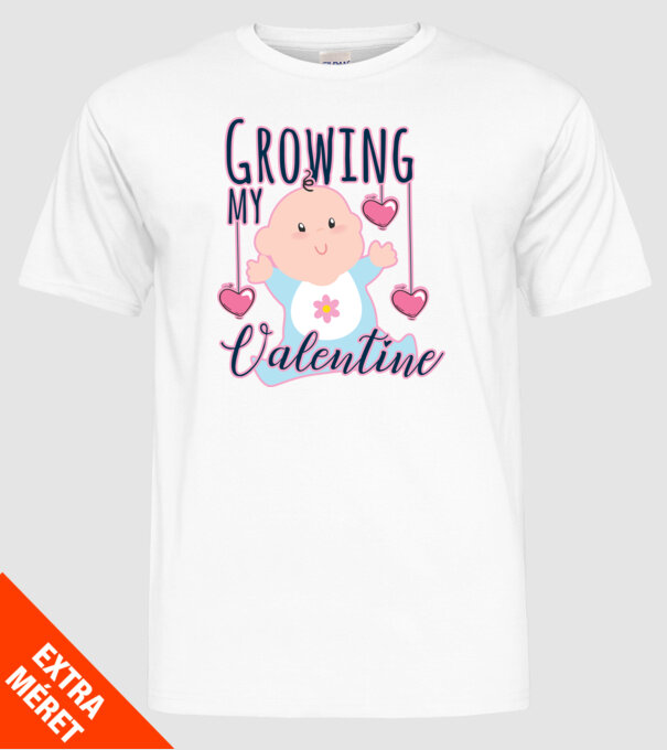 Growing my Valentine model alb pe tricou