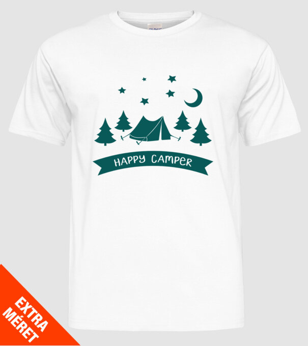 Happy camper tent model alb pe tricou