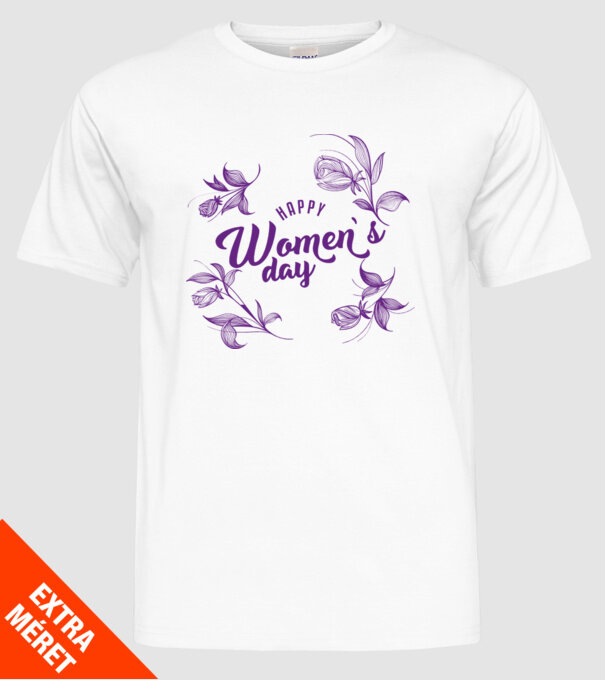 'Happy women''s day' model alb pe tricou