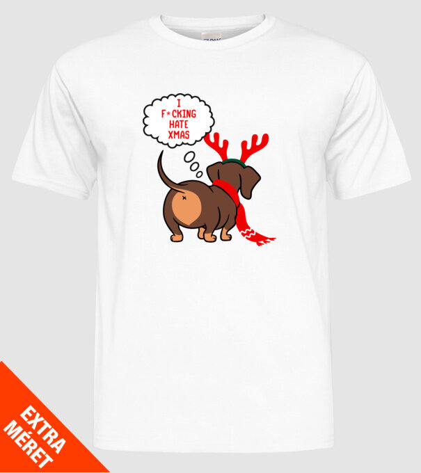 Hate Xmas model alb pe tricou