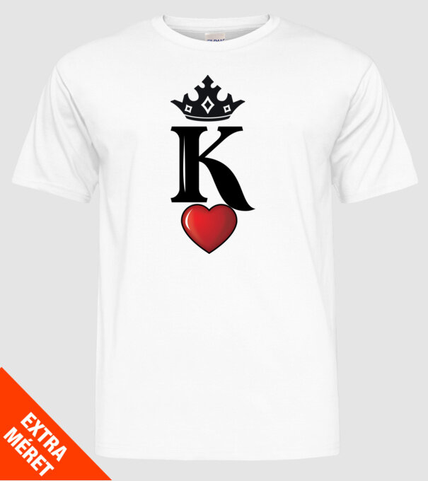 Cuplu HeartKing model alb pe tricou