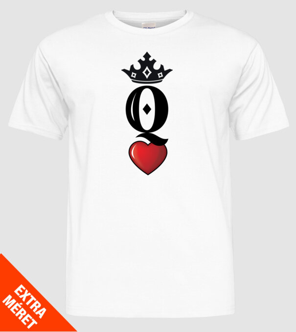 Cuplu HeartQueen model alb pe tricou