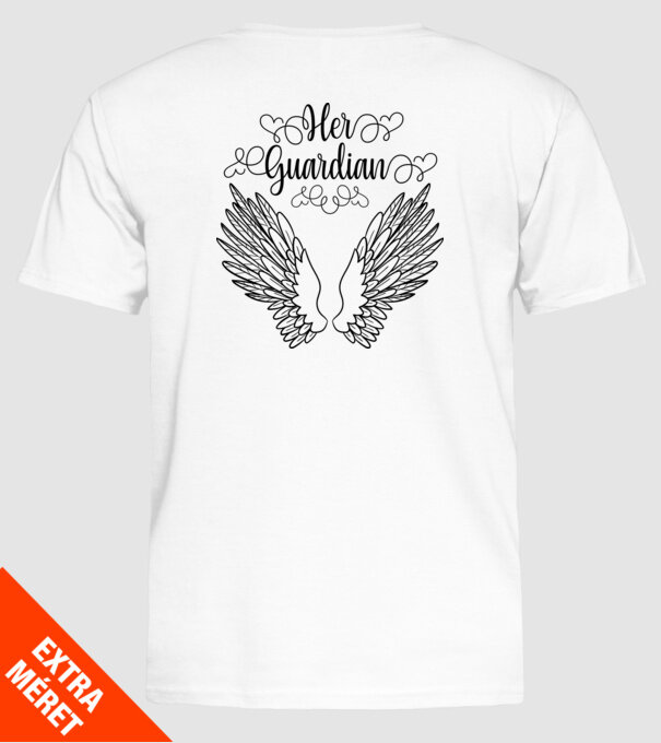Her Guardian model alb pe tricou