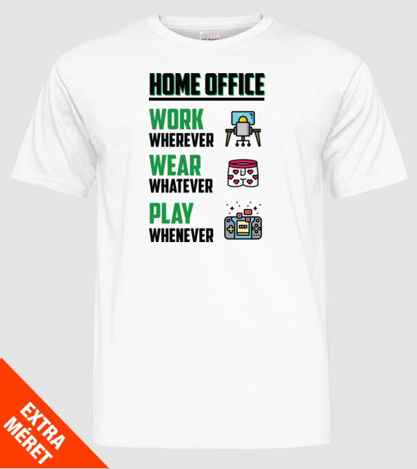 Home office model alb pe tricou