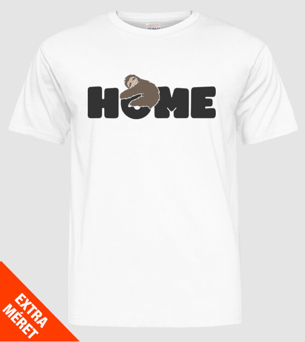 Home Sloth model alb pe tricou