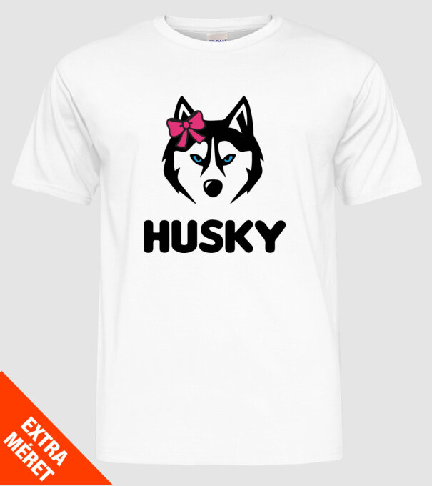 Husky fată model alb pe tricou