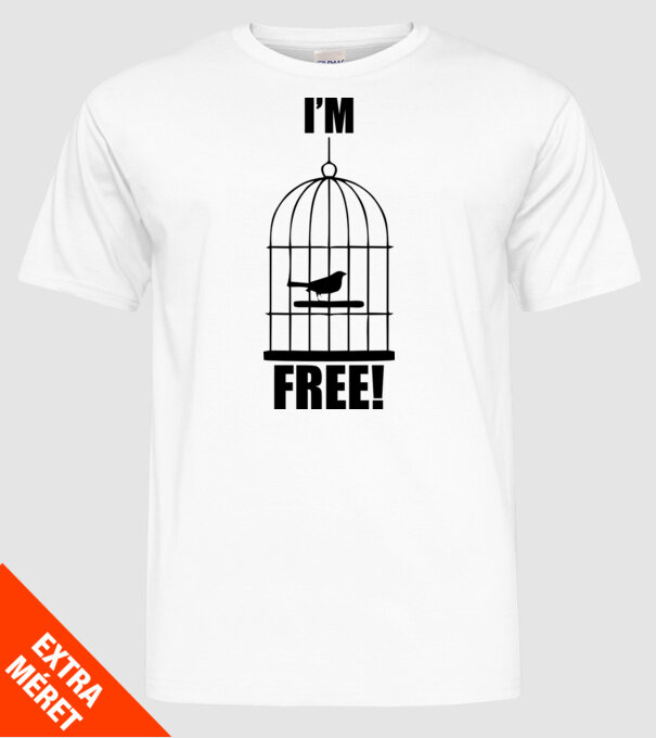 'I''m free' model alb pe tricou