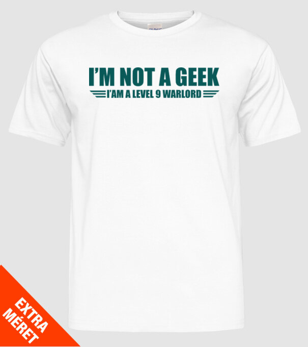 'I''m not a geek' model alb pe tricou