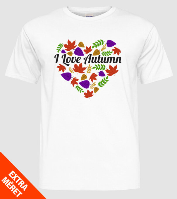 I love autumn model alb pe tricou