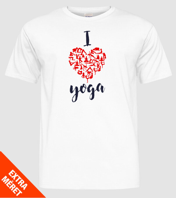 I love yoga model alb pe tricou