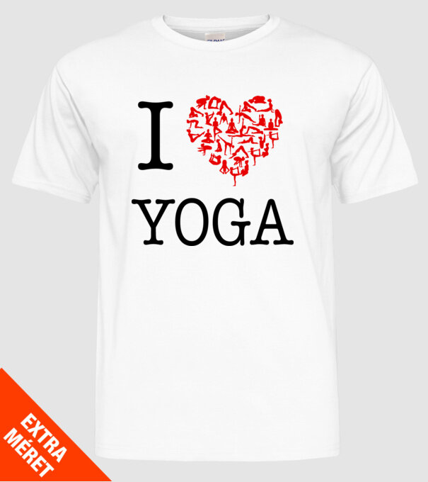 I LOVE YOGA model alb pe tricou