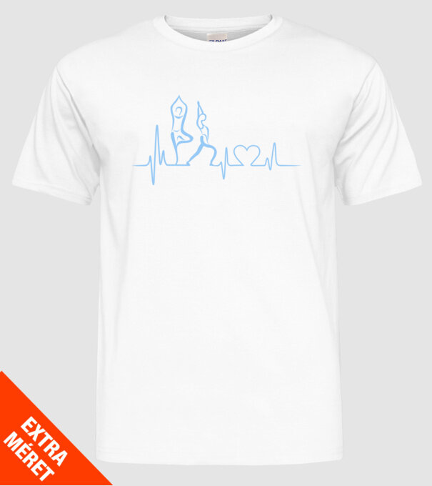 Inimă Yoga model alb pe tricou
