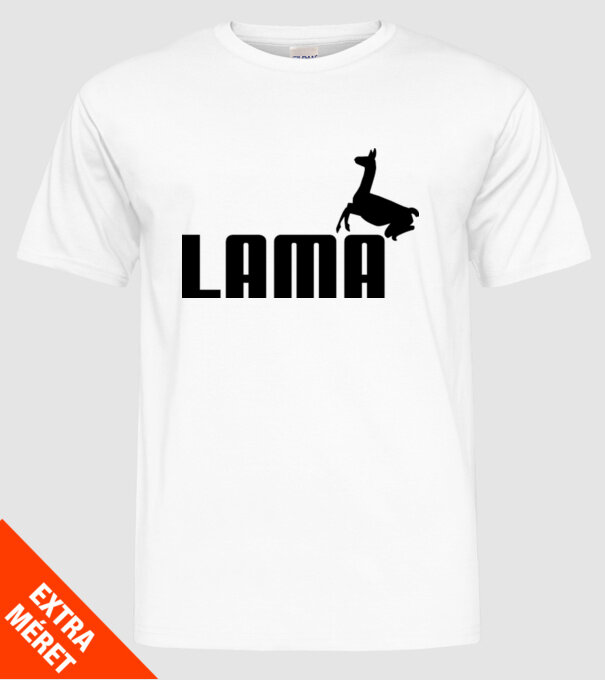 Lama puma model alb pe tricou