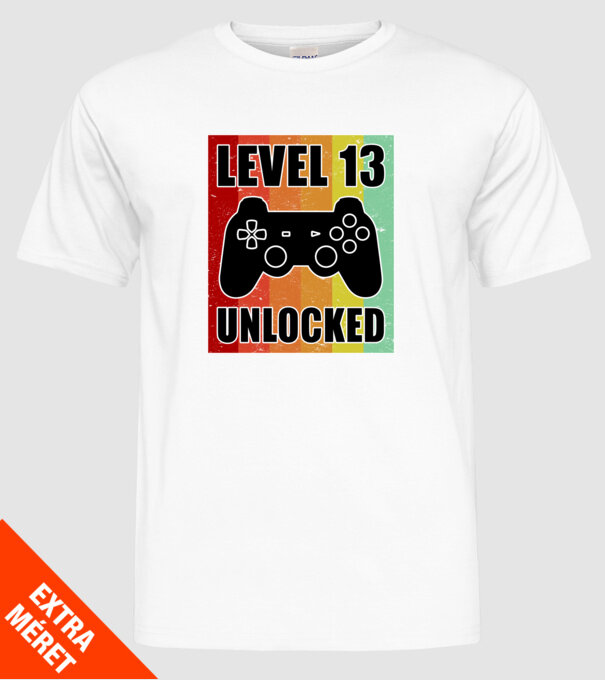 level 13 unlocked retro gamer model alb pe tricou