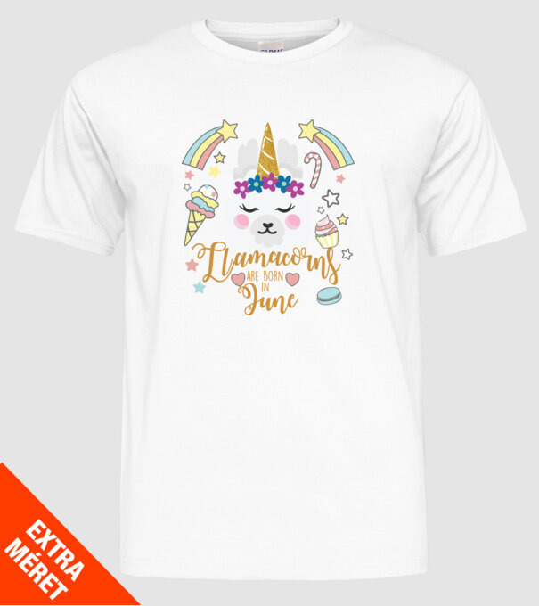 Llamacorns are born in June model alb pe tricou
