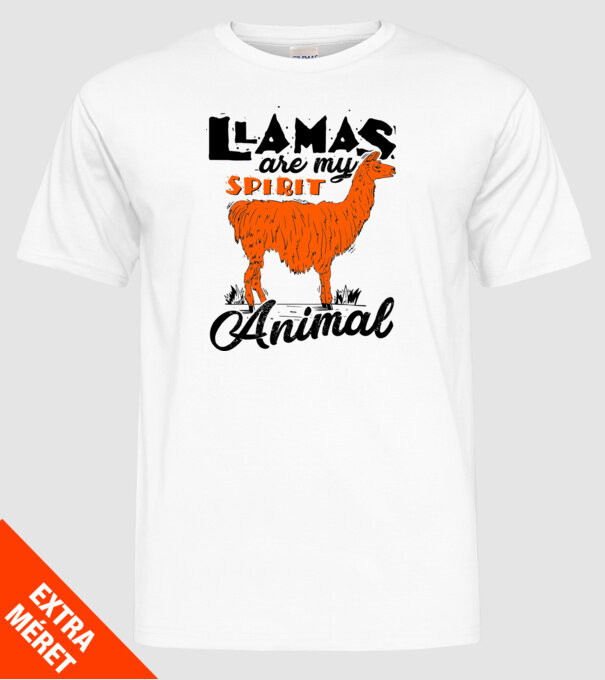 Llamas are my spirit animal model alb pe tricou