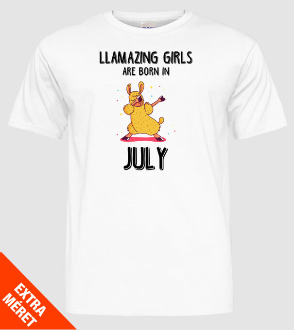 Llamazing girls are born in july black model alb pe tricou