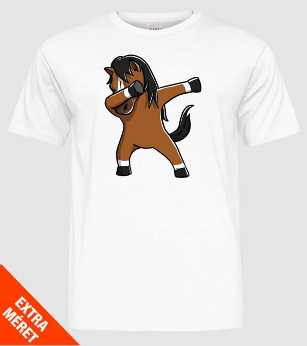 Cal DAB model alb pe tricou