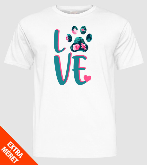 LOVE CÂINI model alb pe tricou