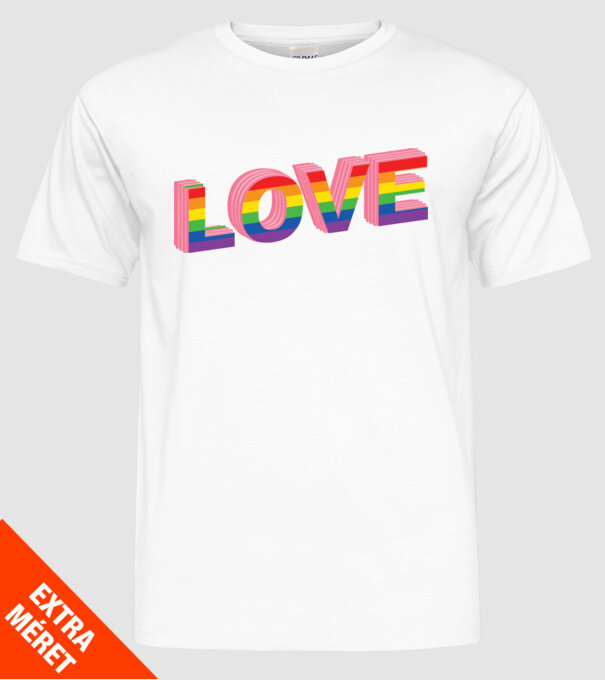 Love pride model alb pe tricou