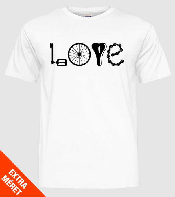 love bicicletă model alb pe tricou