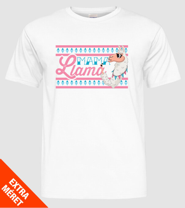 Mama LLama model alb pe tricou