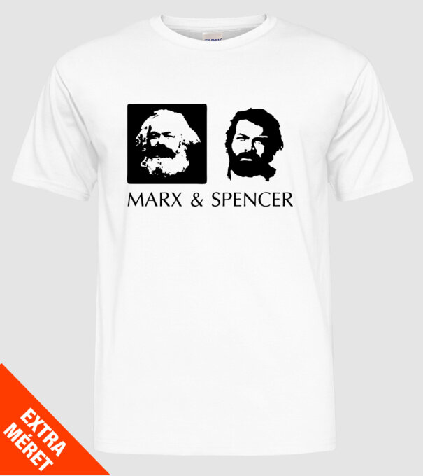 Marx és Bud Spencer model alb pe tricou
