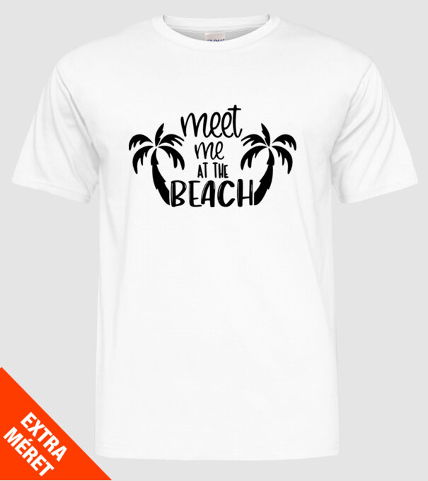 Meet me at the beach model alb pe tricou