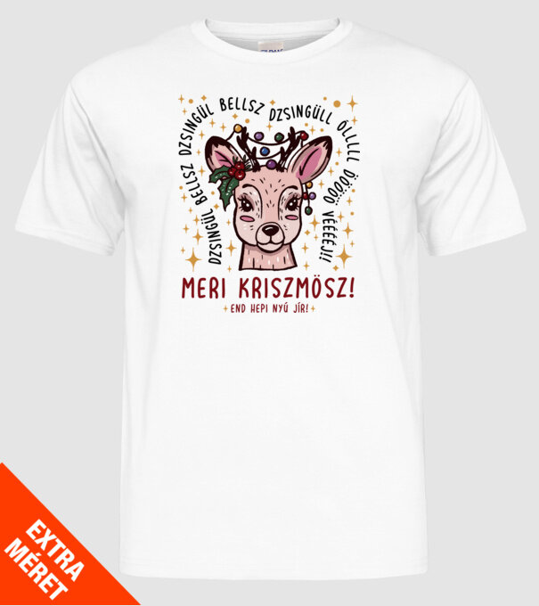 Cană dimensionată meri cristmăs djingăl bel model alb pe tricou