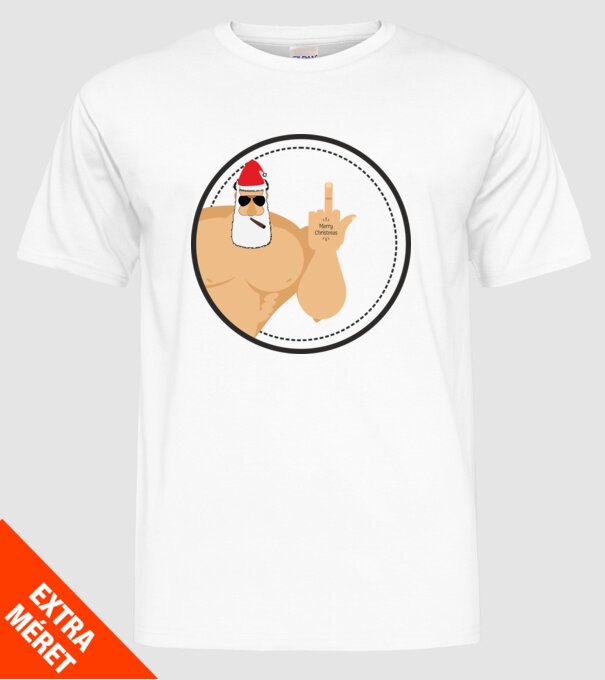 'Merry F''in Xmas' model alb pe tricou