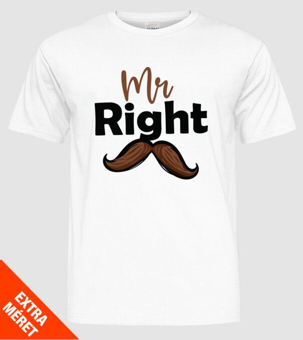Mr right model alb pe tricou