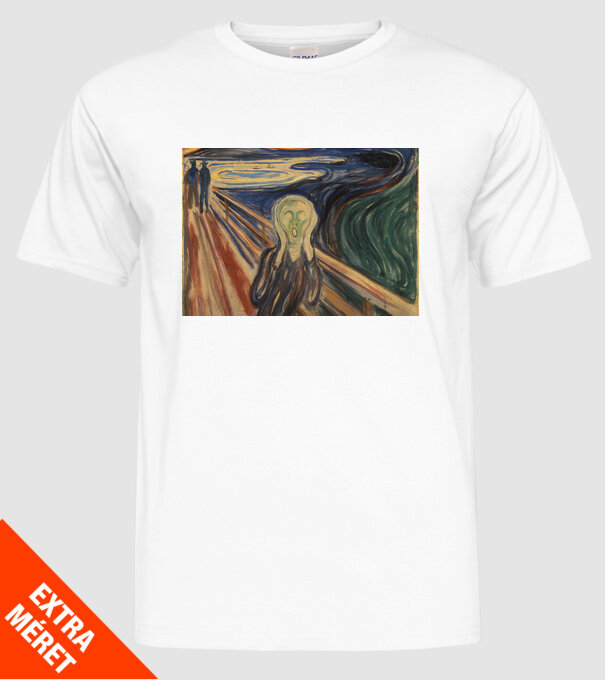 Pictură Munch Mască model alb pe tricou