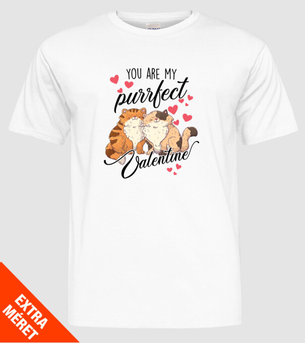 My purrfect valentine model alb pe tricou