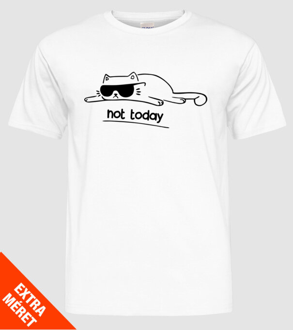 not today kitty model alb pe tricou