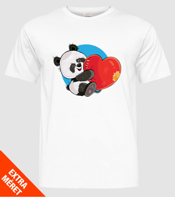 Dragoste panda model alb pe tricou