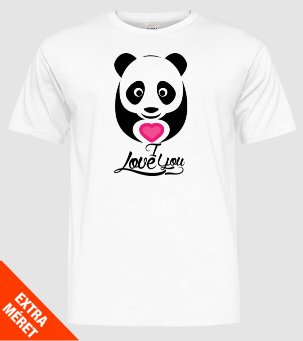 PandaHeart model alb pe tricou